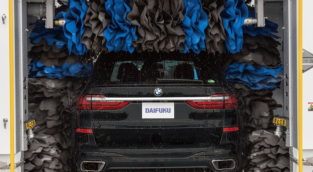 A car being washed.