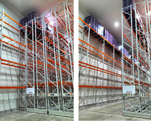 mobile rack, aisle opening